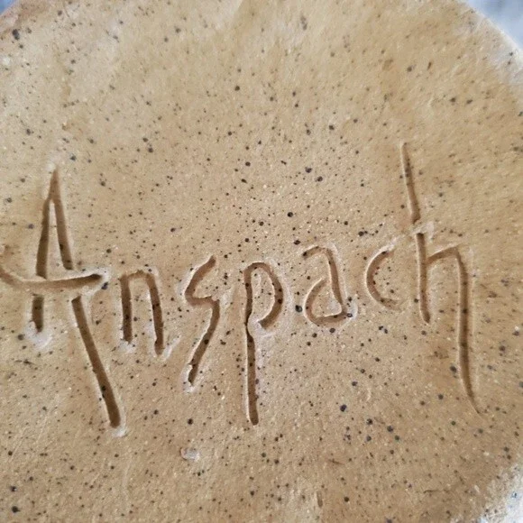 Anspach Signed Studio Pottery Vase – Sculptural Corset Design Handcrafted UNIQUE
